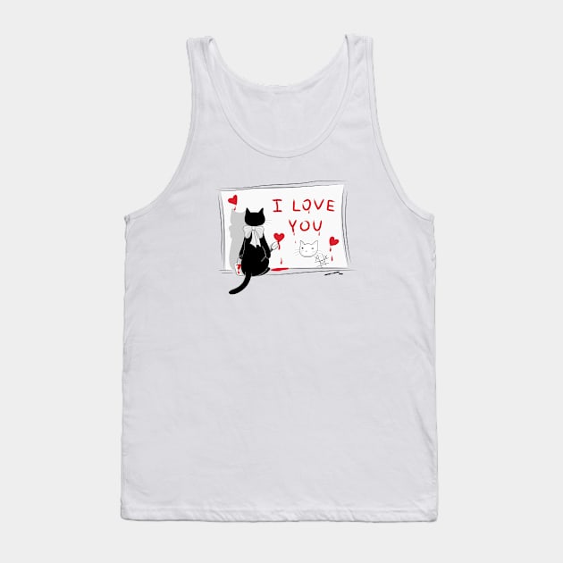 Cat Love Paint Tank Top by runcatrun